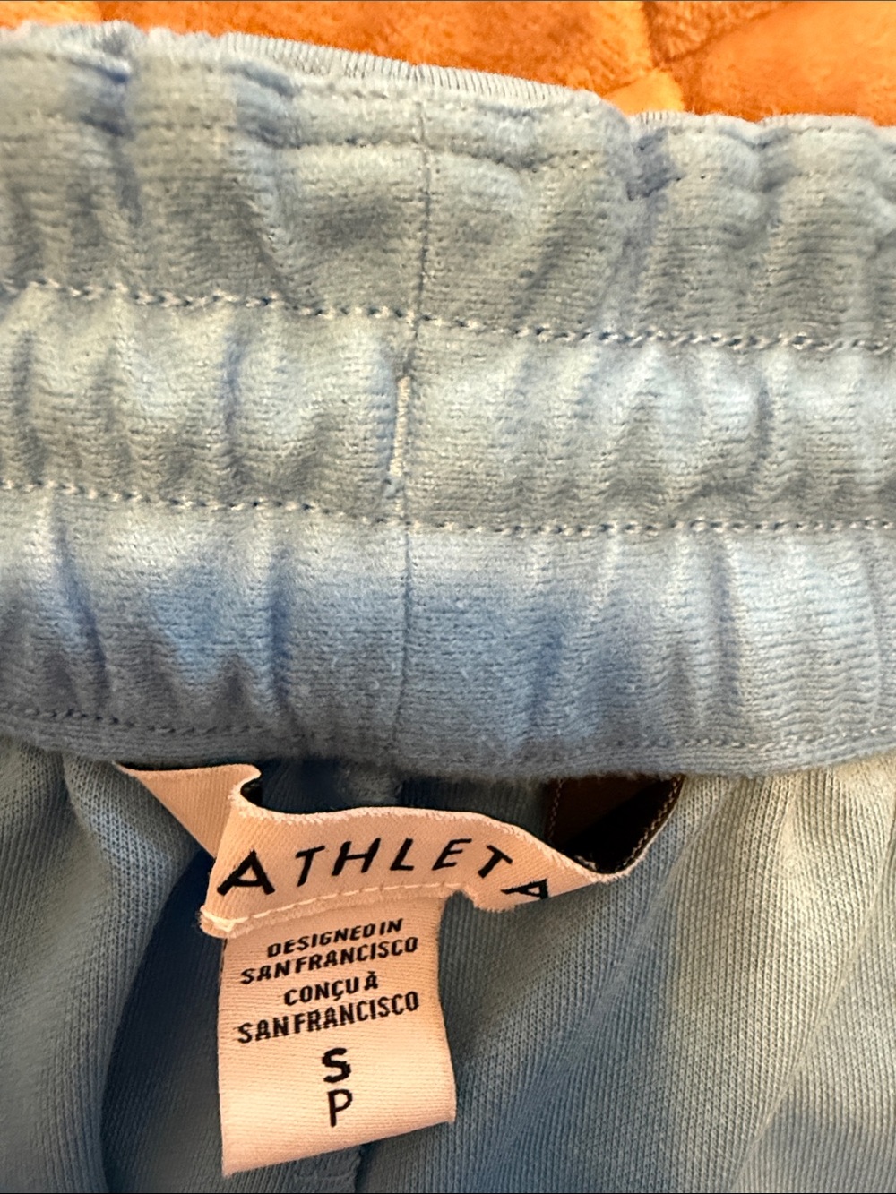 Light Blue women’s Track Pants with White Side Stripes - Picture 3 of 4